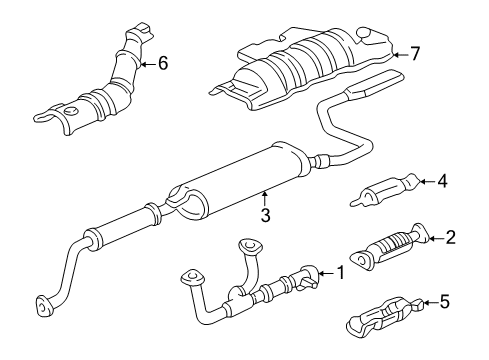 2002 Honda Odyssey Exhaust Components Muffler Set, Exhuast Diagram for 18030-S0X-A02