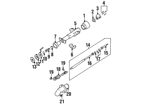 1998 Chevrolet Monte Carlo Steering Column Housing & Components, Shaft & Internal Components Bolt/Screw, Steering Column Housing Support Diagram for 26004261