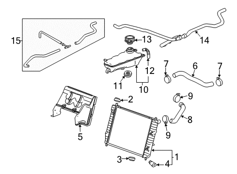 2011 Chevrolet Corvette Radiator & Components Radiator Diagram for 10353890