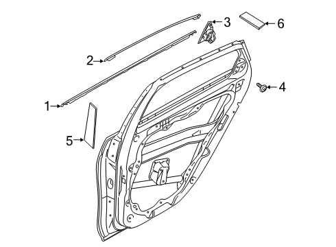 2020 Kia Forte Exterior Trim - Rear Door MOULDING Assembly-Rr Dr Diagram for 83860M6000