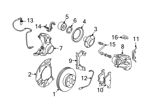 2009 BMW 535i xDrive Brake Components Protection Plate Right Diagram for 34116767786