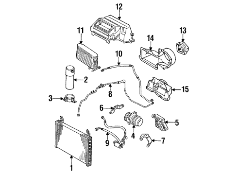 1993 Pontiac LeMans Air Conditioner HOSE, A/C Refrigerant (Metal And Rubber Sections) Diagram for 96134361