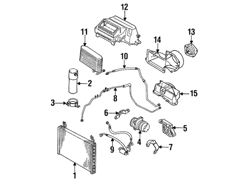 1993 Pontiac LeMans Air Conditioner Condenser, (N00&C60) Diagram for 96137745