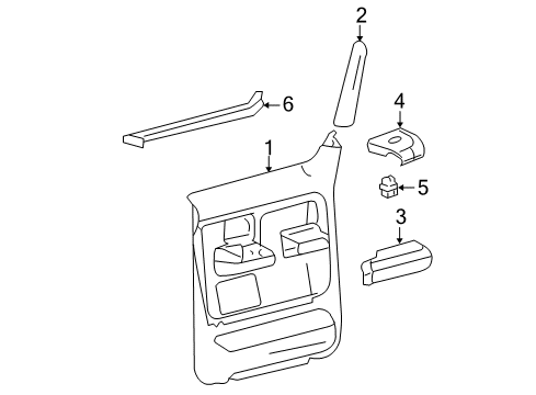 2006 Ford F-150 Interior Trim - Rear Door Armrest Diagram for 5L3Z-1624140-BAB