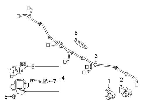 2018 Kia Stinger Electrical Components - Rear Bumper Ultrasonic Sensor As Diagram for 95720J5000P2M