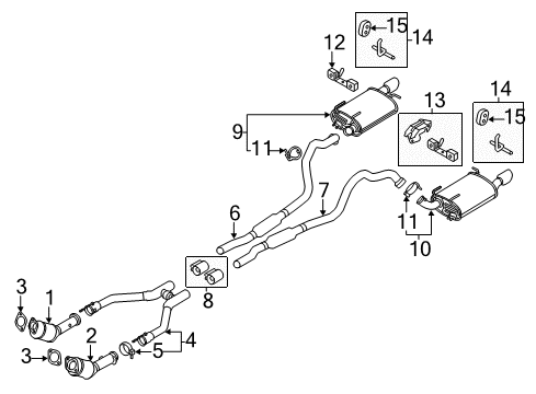 2013 Ford Mustang Exhaust Components Exhaust Pipe Diagram for BR3Z-5A212-B