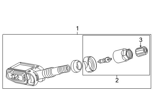 2020 Chevrolet Camaro Tire Pressure Monitoring Tire Pressure Sensor Diagram for 13598463