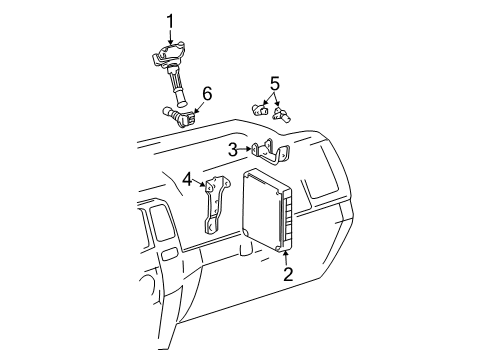 2003 Toyota 4Runner Powertrain Control ECM Diagram for 89666-35680-84