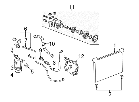 2013 GMC Sierra 1500 A/C Condenser, Compressor & Lines Tube Asm-A/C Evaporator Diagram for 22848541