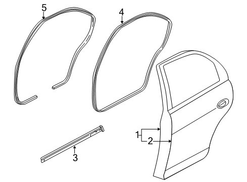 2000 Kia Spectra Rear Door Lock, Left Diagram for 0K2A273311B