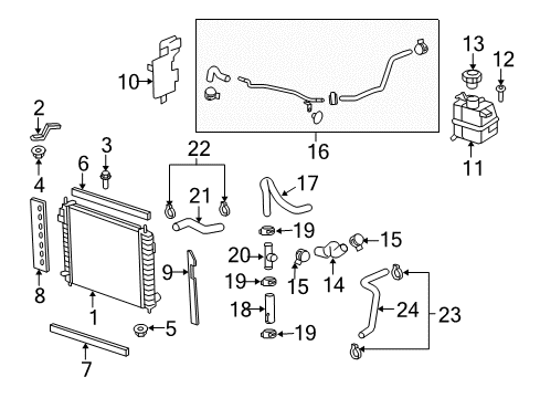 2014 Chevrolet Captiva Sport Radiator & Components Heater Hose Diagram for 19257222