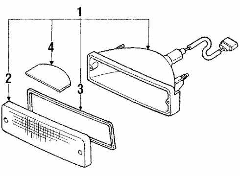 1989 Toyota Cressida Signal Lamps Lens Diagram for 81521-22221