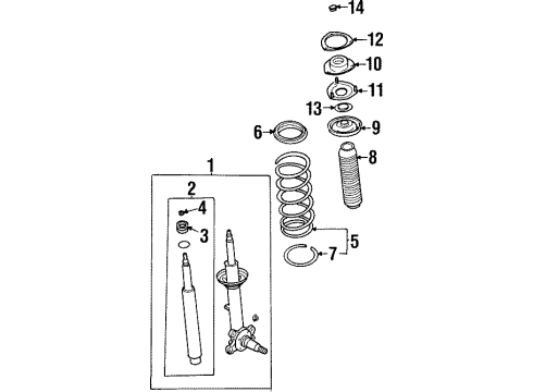 2001 Infiniti Q45 Struts & Components - Front INSULATOR Assembly-STRUT Mounting Diagram for 54320-3H900