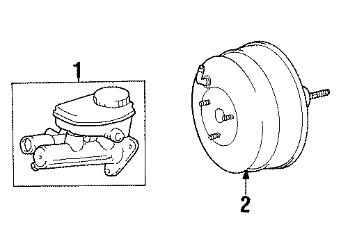 1997 Lexus SC400 Hydraulic System Booster Assy, Brake Diagram for 44610-24100