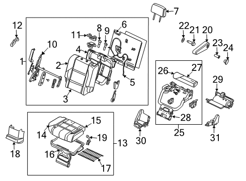 2009 Nissan Armada Second Row Seats Holder Assy-Headrest, Lock Diagram for 87602-ZQ00A