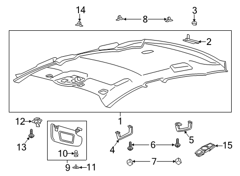 2020 Lincoln MKZ Interior Trim - Roof Sunvisor Diagram for HS7Z-5404105-CD