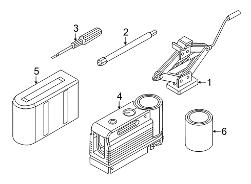 2019 Ram ProMaster City Spare Tire Carrier SCREWDR Diagram for 6106198AA