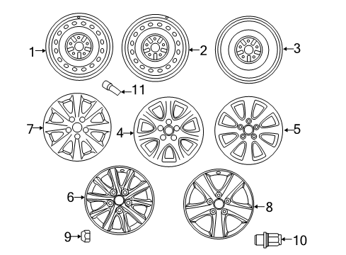 2010 Toyota Camry Wheels, Covers & Trim Wheel, Alloy Diagram for 42611-06540