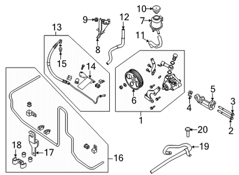 2022 Nissan Frontier P/S Pump & Hoses Bolt Diagram for 11916-4W02A