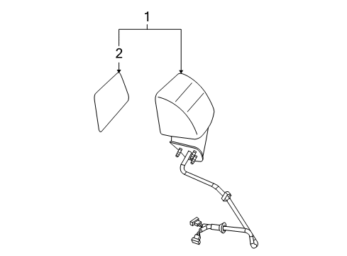 2008 Cadillac XLR Outside Mirrors Mirror Outside Diagram for 15225052