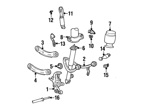 2001 Lincoln Continental Rear Suspension Damper Diagram for F5OY-4A263-A