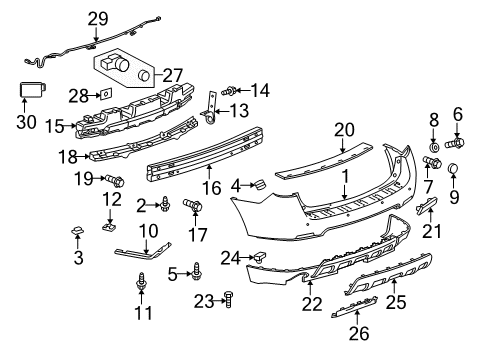 2011 Chevrolet Equinox Rear Bumper Access Cover Diagram for 25939765