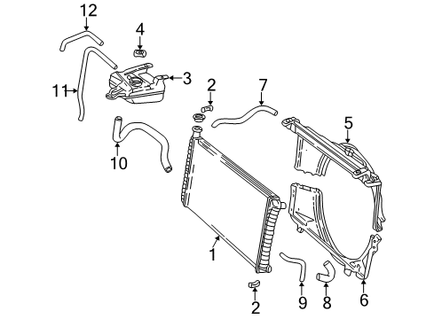 1996 Chevrolet P30 Radiator & Components Hose Asm-Radiator Surge Tank Outlet Diagram for 15028833