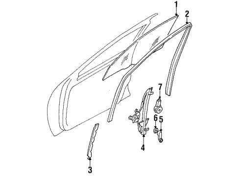 1995 Nissan 200SX Front Door Glass Run Rubber-Front Door, RH Diagram for 80330-4B500