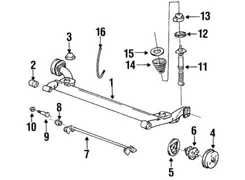 1992 Pontiac Grand Am Rear Brakes SHAFT, Stabilizer Diagram for 10097847