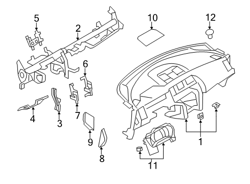 2009 Nissan Murano Cluster & Switches, Instrument Panel Finisher-Instrument Side, RH Diagram for 68420-1AA0B