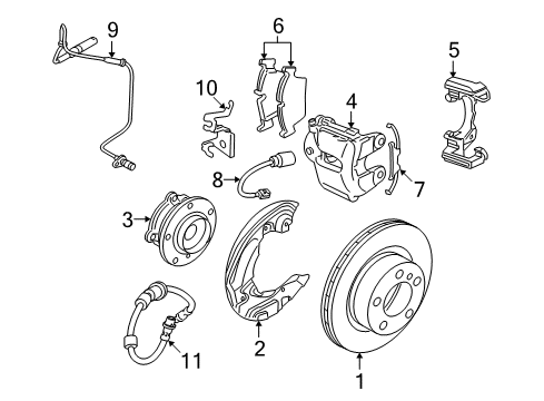 2008 BMW 128i Front Brakes Repair Set Brake Caliper Diagram for 34116766683