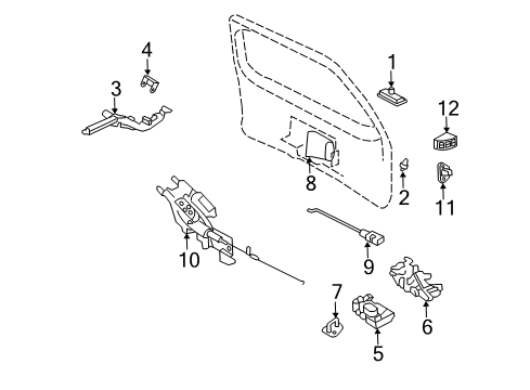 2005 Lincoln Navigator Lift Gate Wedge Diagram for 2L1Z-78404C28-AA