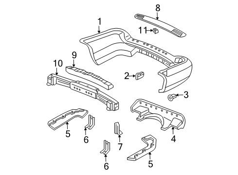 2005 Acura MDX Rear Bumper Face, Rear Bumper (Dot) Diagram for 04715-S3V-A80ZZ