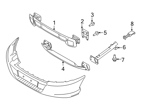 2015 Ford Transit-250 Front Bumper Mount Plate Diagram for CK4Z-6110112-C