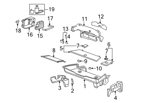 2009 Pontiac Solstice Interior Trim - Rear Body Bulb, Rear Compartment Courtesy Lamp Diagram for 19117077