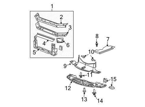 2008 Pontiac Grand Prix Radiator Support Lower Deflector Diagram for 15246564