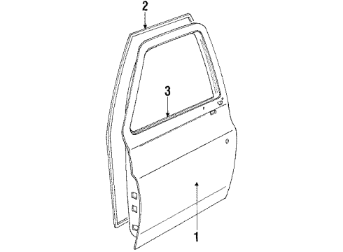 1990 Nissan Axxess Front Door & Components, Exterior Trim MOULDING Assembly-Front Door Outside RH Diagram for 80820-30R00