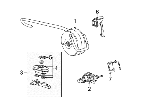 2003 Ford Excursion Hydraulic System Pedal Assembly Diagram for YC3Z-2455-BA