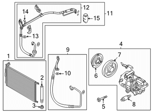 2021 Hyundai Elantra A/C Condenser, Compressor & Lines Tube Assembly-Suction & Liquid Diagram for 97775-AA450