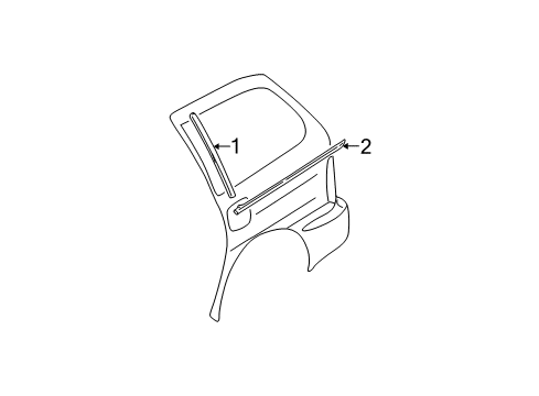 2004 Kia Sedona Exterior Trim - Side Panel DECOTAPE C-Pillar, R Diagram for 0K55250982B