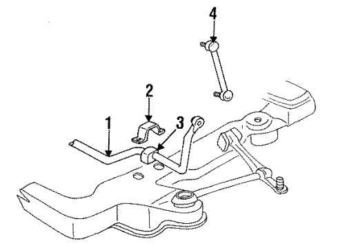 1995 Chrysler New Yorker Stabilizer Bar & Components - Front BUSHING-Front Suspension SWAY ELIM Diagram for 4695838