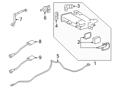 2011 Cadillac CTS Powertrain Control Vapor Canister Diagram for 19259325