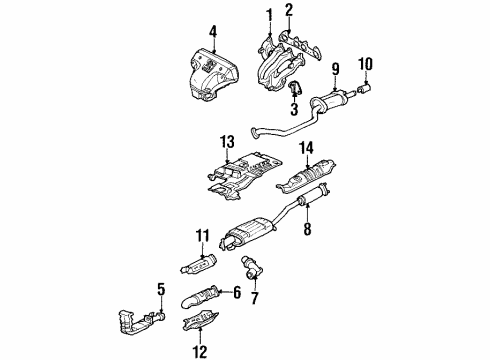 1995 Honda Odyssey Exhaust Components Plate, Floor Heat Baffle Diagram for 74601-SX0-020