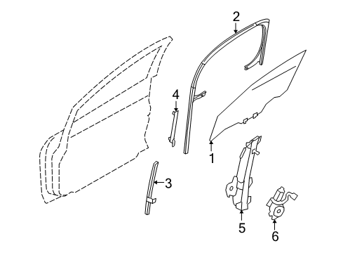 2013 Nissan Cube Front Door Glass Run Rubber-Front Door, RH Diagram for 80330-1FA2B