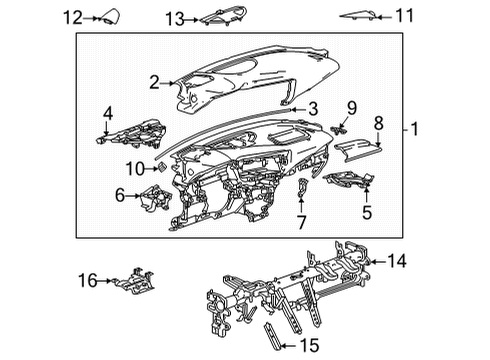 2021 Buick Envision Cluster & Switches, Instrument Panel Bezel Insulator Diagram for 84700223