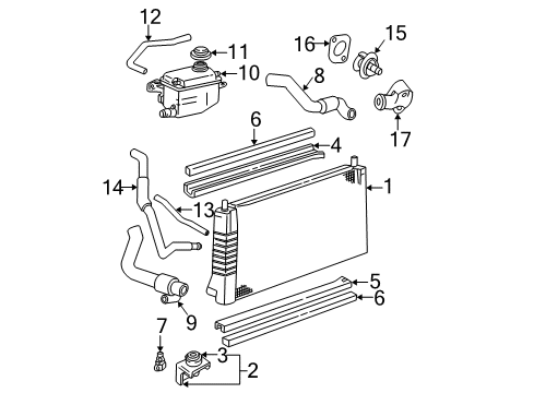 2007 Ford Taurus Radiator & Components Overflow Hose Diagram for 3F1Z-8075-BA