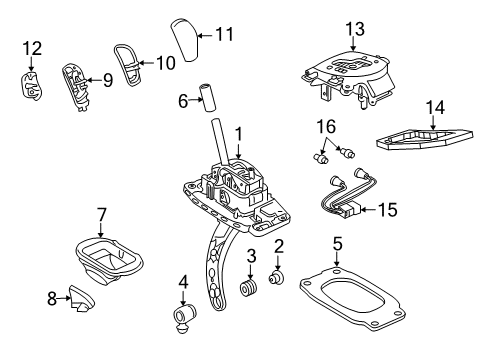2012 Chevrolet Caprice Gear Shift Control - AT Bulb Diagram for 92262215