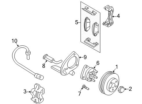 2006 Saturn Relay Front Brakes Mount Bracket Diagram for 88964175