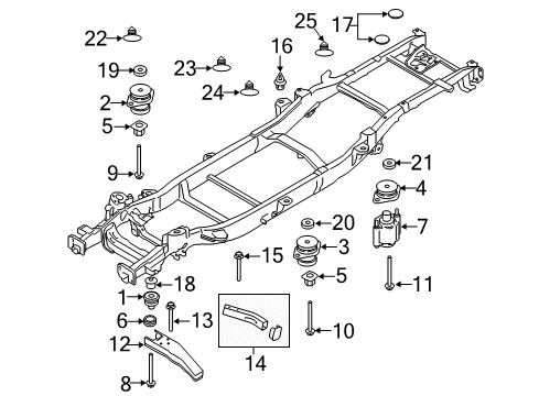 2017 Ford F-150 Body Mounting - Frame Lower Insulator Diagram for FL3Z-2500155-F