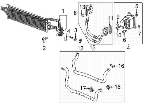 2020 Buick Encore GX Oil Cooler Transmission Cooler Bolt Diagram for 42589957